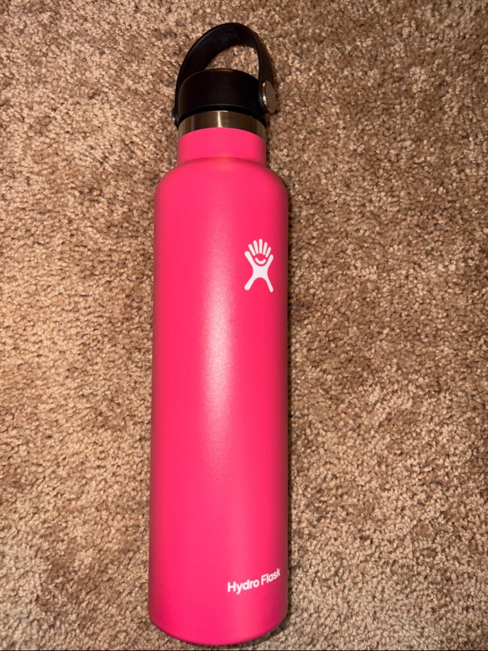 Hydro Flask Hot Pink Stainless Steel Bottle with Black Lid